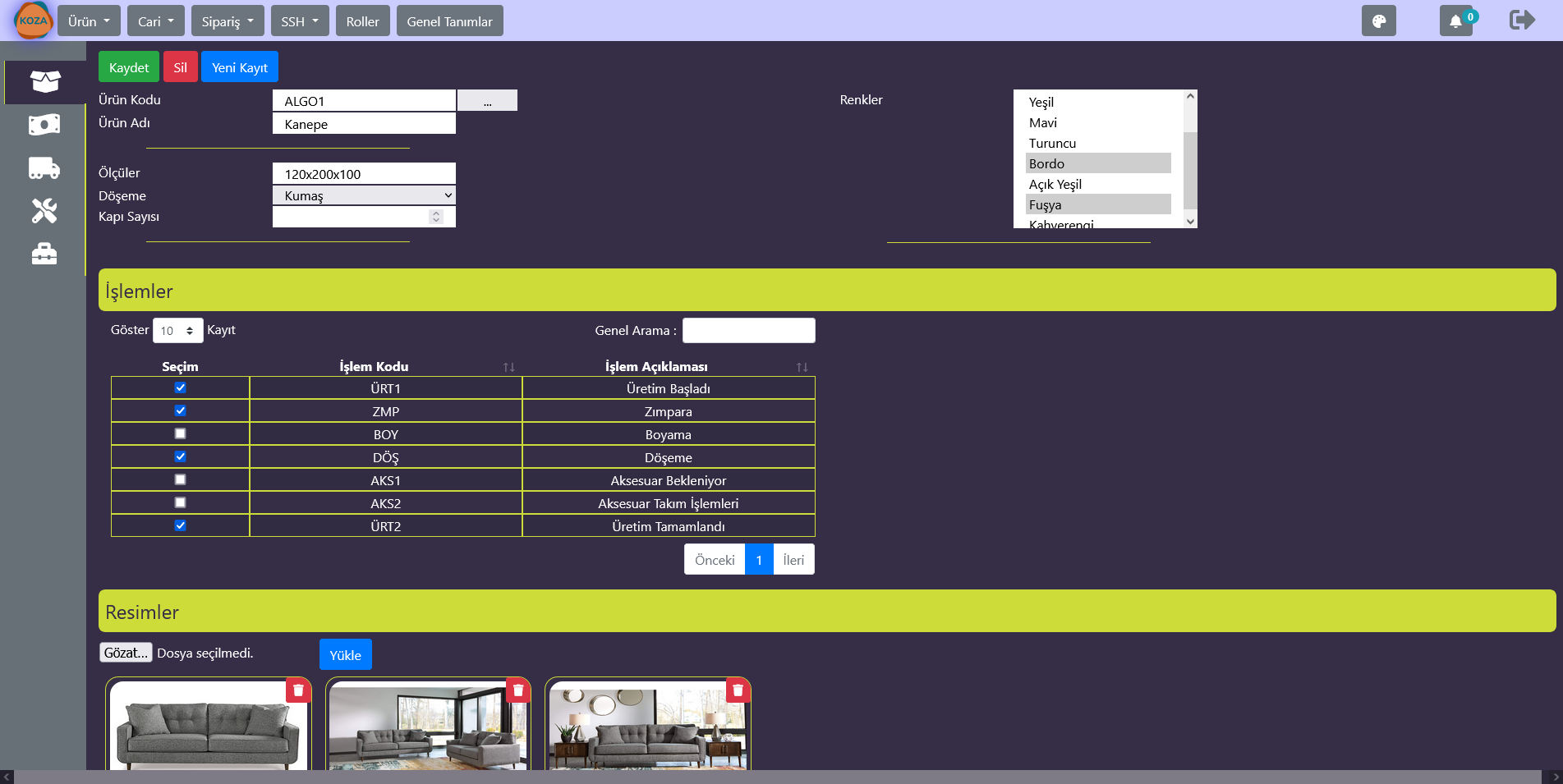 Koza Furniture Process Management System